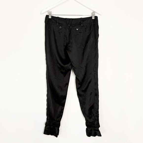 Vince Black Satin Pants with Paperbag Ankles - Picture 2 of 9